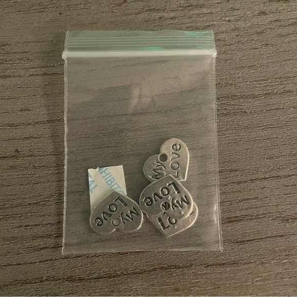Set of 4 Antique Silver My Love Charms - Picture 3 of 3